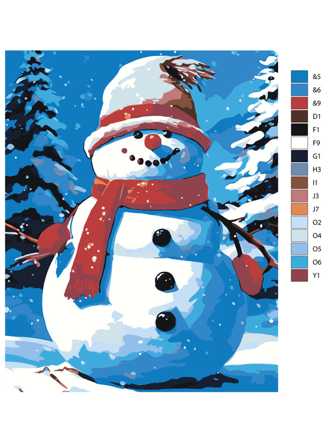 Raqamlar bo&amp;#039;yicha rasm &amp;quot;Qordan odam&amp;quot;