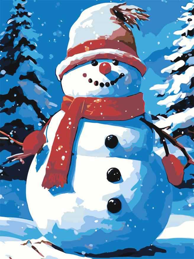 Raqamlar bo&amp;#039;yicha rasm &amp;quot;Qordan odam&amp;quot;