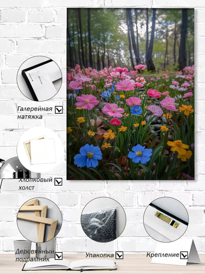 Постер на холсте &amp;quot;Цветы лесной поляны&amp;quot;