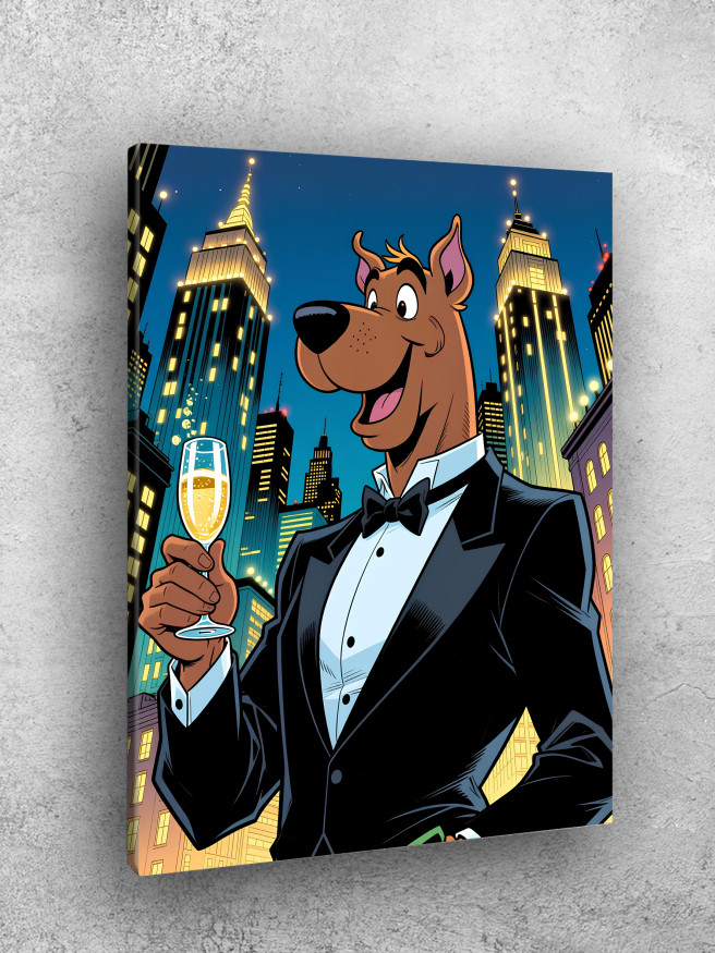 Holstga bosilgan poster &amp;quot;Skubi-Du kostyumda bokal bilan&amp;quot;