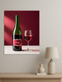 Постер на холсте &amp;quot;Бутылка и бокал красного вина&amp;quot;