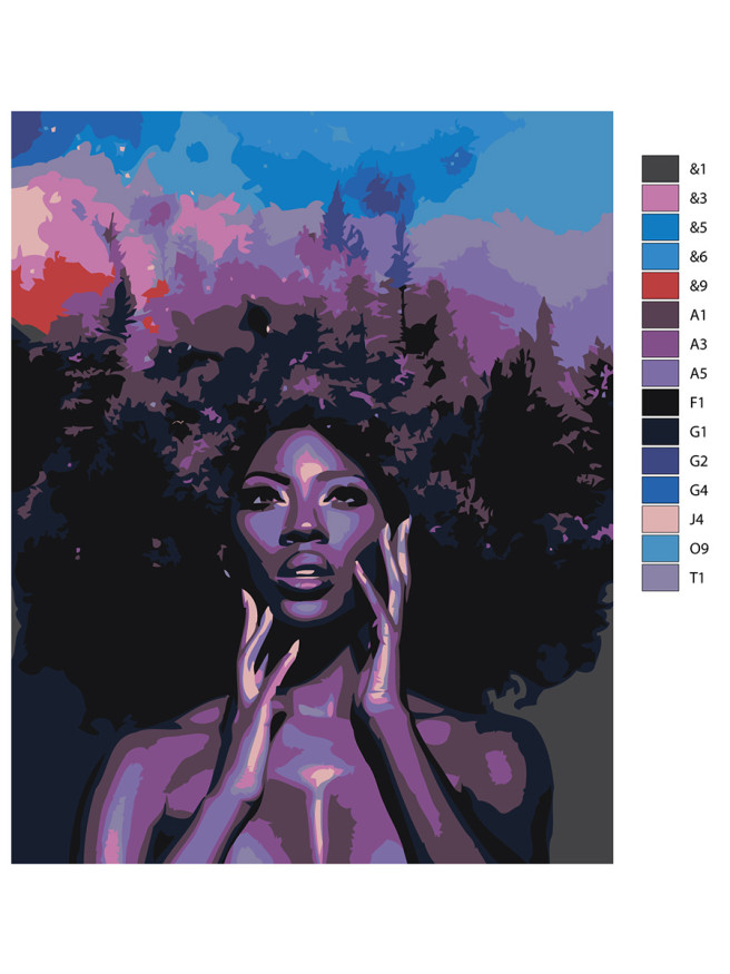 Raqamlar bo&amp;#039;yicha rasm &amp;quot;Qiz va tun&amp;quot;