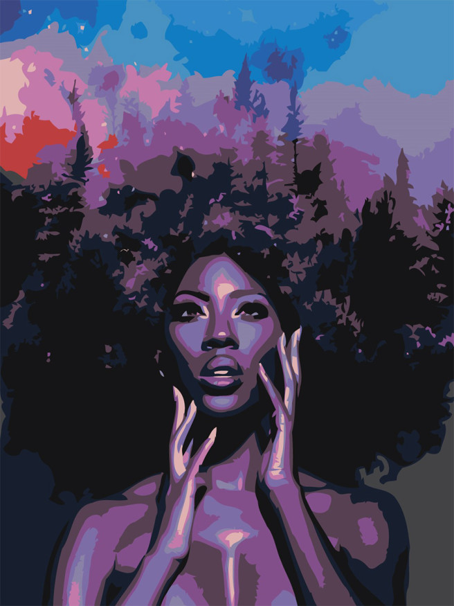 Raqamlar bo&amp;#039;yicha rasm &amp;quot;Qiz va tun&amp;quot;