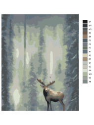 Raqamlar bo'yicha rasm "O'rmonda kiyik"