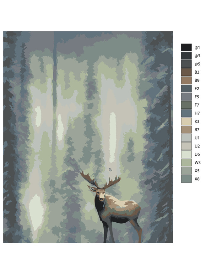 Raqamlar bo&amp;#039;yicha rasm &amp;quot;O&amp;#039;rmonda kiyik&amp;quot;