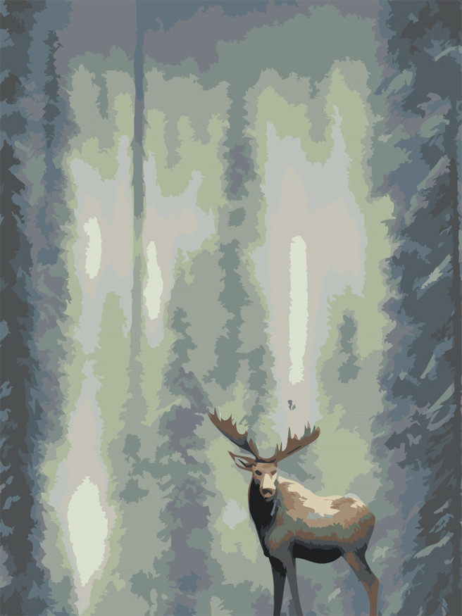 Raqamlar bo&amp;#039;yicha rasm &amp;quot;O&amp;#039;rmonda kiyik&amp;quot;