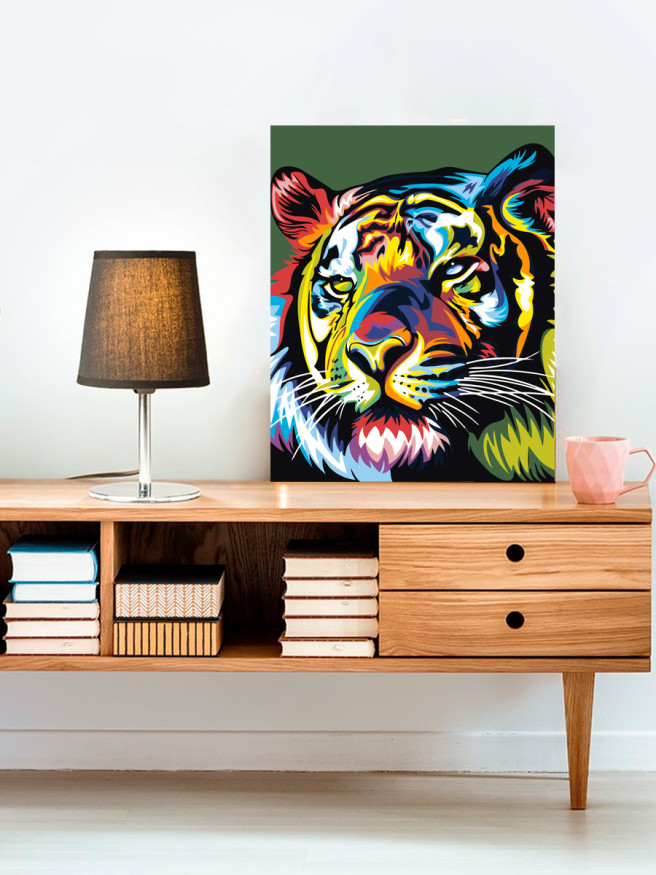 Картина по номерам &amp;quot;Разноцветный тигр&amp;quot;