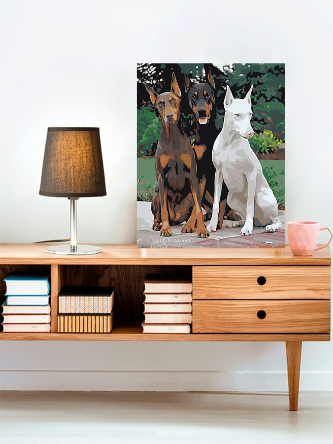 Raqamlar bo&amp;#039;yicha rasm &amp;quot;Uchta it&amp;quot;