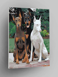 Raqamlar bo&#039;yicha rasm &quot;Uchta it&quot;