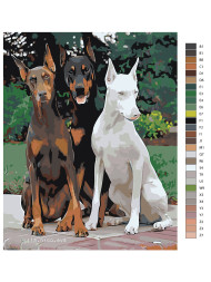 Raqamlar bo&#039;yicha rasm &quot;Uchta it&quot;