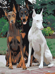 Raqamlar bo&#039;yicha rasm &quot;Uchta it&quot;