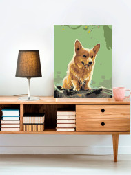 Raqamlar bo'yicha rasm "Baxtli it"