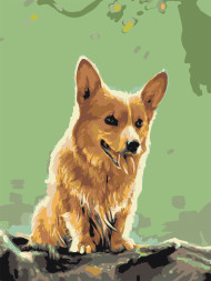 Raqamlar bo'yicha rasm "Baxtli it"