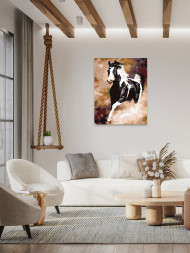 Raqamlar bo&#039;yicha rasm &quot;Oq-qora ot&quot;