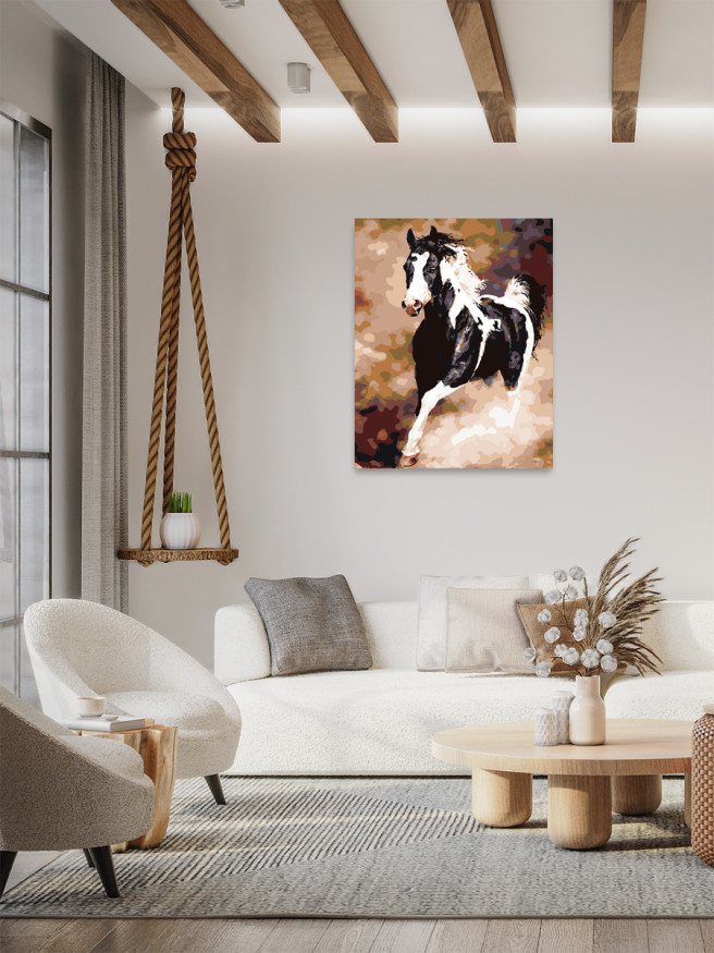 Raqamlar bo&amp;#039;yicha rasm &amp;quot;Oq-qora ot&amp;quot;