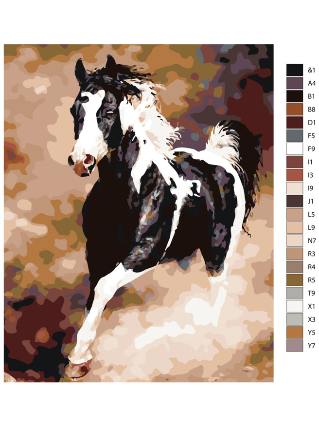 Raqamlar bo&amp;#039;yicha rasm &amp;quot;Oq-qora ot&amp;quot;