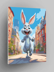 Картина по номерам "Заяц в городе"
