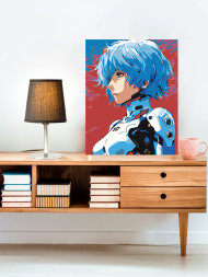 Картина по номерам &amp;quot;Девушка с синими волосами&amp;quot;