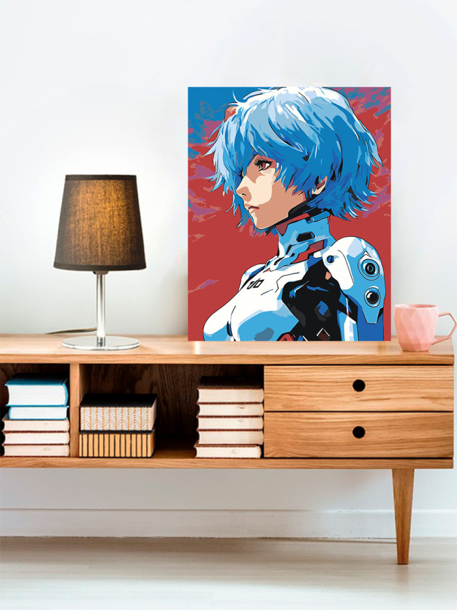 Картина по номерам &amp;quot;Девушка с синими волосами&amp;quot;