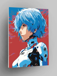 Картина по номерам &amp;quot;Девушка с синими волосами&amp;quot;