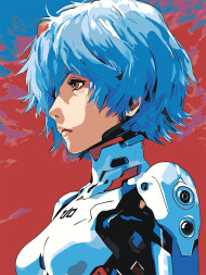 Картина по номерам &amp;quot;Девушка с синими волосами&amp;quot;