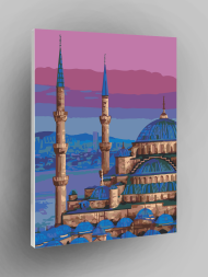 Raqamlar bo'yicha rasm " Kechki osmon fonida masjid"