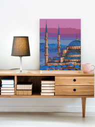 Raqamlar bo'yicha rasm " Kechki osmon fonida masjid"