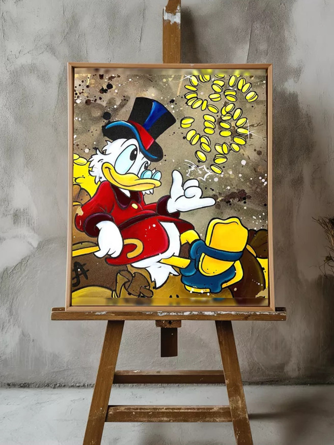 Постер на холсте &amp;quot;Скрудж и дождь из монет&amp;quot;