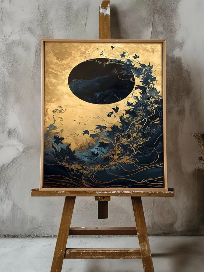 Holstga bosilgan poster &amp;quot;Oltin oy va zarang shamoli&amp;quot;