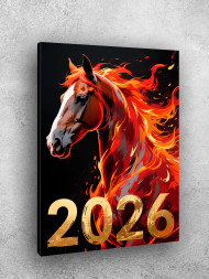 Постер на холсте "Огненный жеребец 2026"