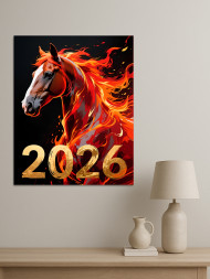 Постер на холсте "Огненный жеребец 2026"