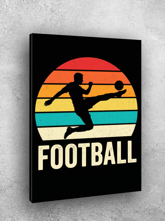 Holstga bosilgan poster &amp;quot;Quyosh botishidagi futbol zarbasi&amp;quot;