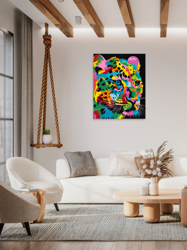 Картина по номерам &amp;quot;Разноцветный леопард&amp;quot;