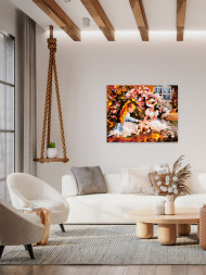 Картина по номерам &amp;quot;Девочки и собака&amp;quot;