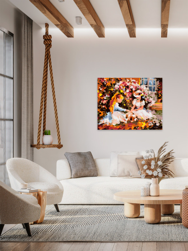 Raqamlar bo&amp;#039;yicha rasm &amp;quot;Qizchalar va kuchuk&amp;quot;