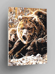 Raqamlar bo'yicha rasm "Ayiqlar oilasi"