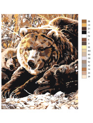 Raqamlar bo'yicha rasm "Ayiqlar oilasi"