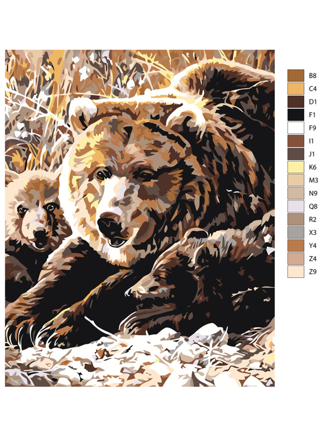 Raqamlar bo&amp;#039;yicha rasm &amp;quot;Ayiqlar oilasi&amp;quot;