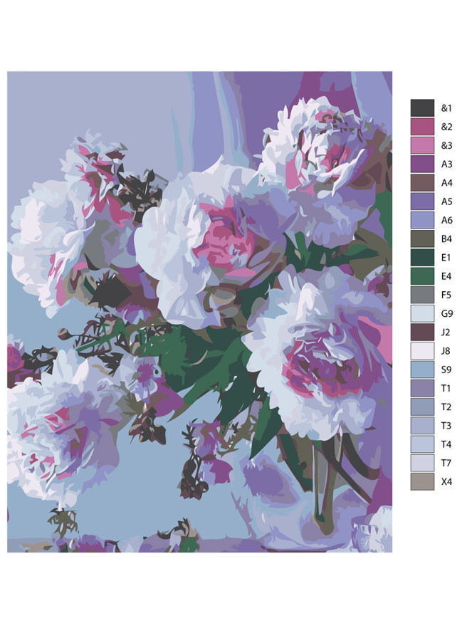 Raqamlar bo&amp;#039;yicha rasm &amp;quot;Nozik gullar&amp;quot;