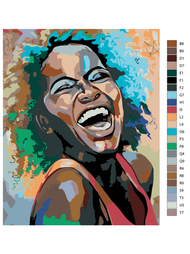 Картина по номерам &amp;quot;Кудрявая девушка&amp;quot;