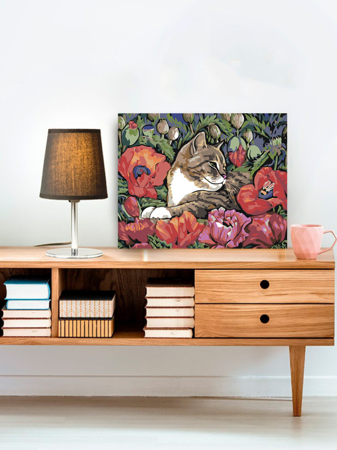 Картина по номерам &amp;quot;Котик в цветах&amp;quot;