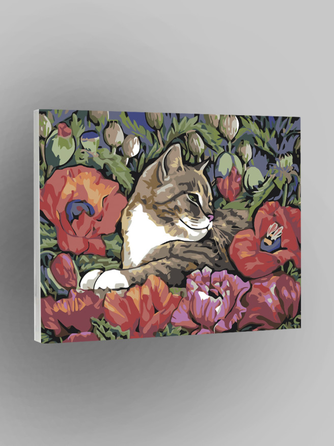 Картина по номерам &amp;quot;Котик в цветах&amp;quot;