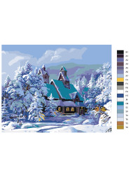 Картина по номерам &amp;quot;Дом в снегу&amp;quot;