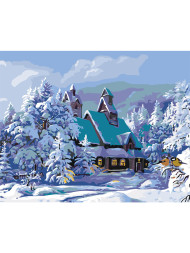 Картина по номерам &amp;quot;Дом в снегу&amp;quot;
