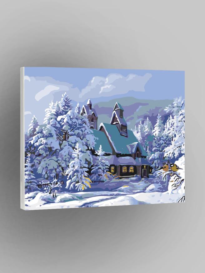 Картина по номерам &amp;quot;Дом в снегу&amp;quot;