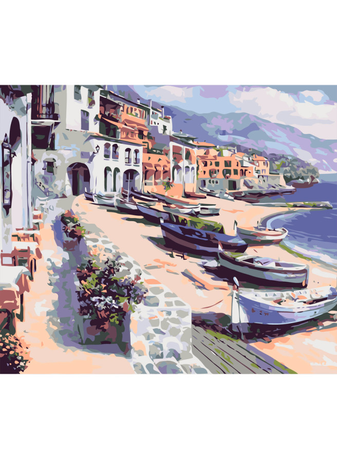 Картина по номерам &amp;quot;Лодки на берегу&amp;quot;