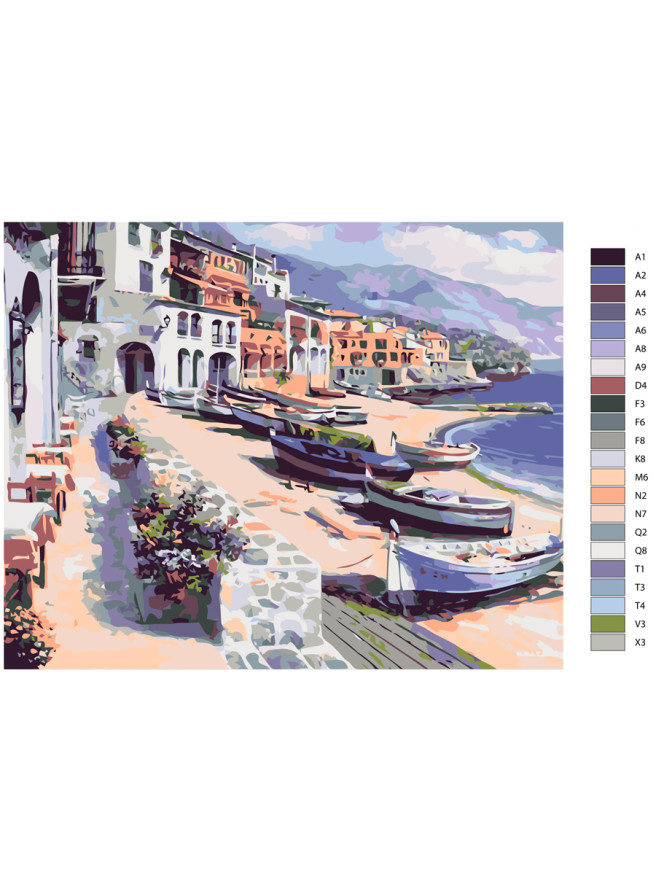 Картина по номерам &amp;quot;Лодки на берегу&amp;quot;