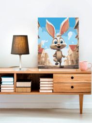 Картина по номерам "Серый зайка"