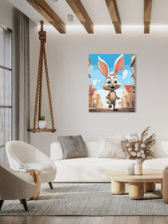 Картина по номерам "Серый зайка"