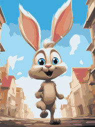 Картина по номерам "Серый зайка"